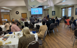 Photo of business leaders in Leavenworth listening to a presentation from the City about zoning