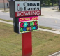 Crown Lanes Bowling Alley outdoor sign